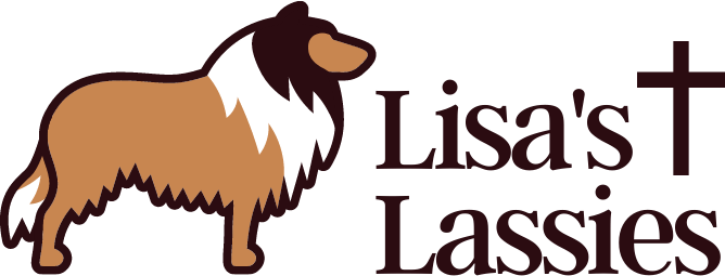 Logo with a collie dog beside text that reads 