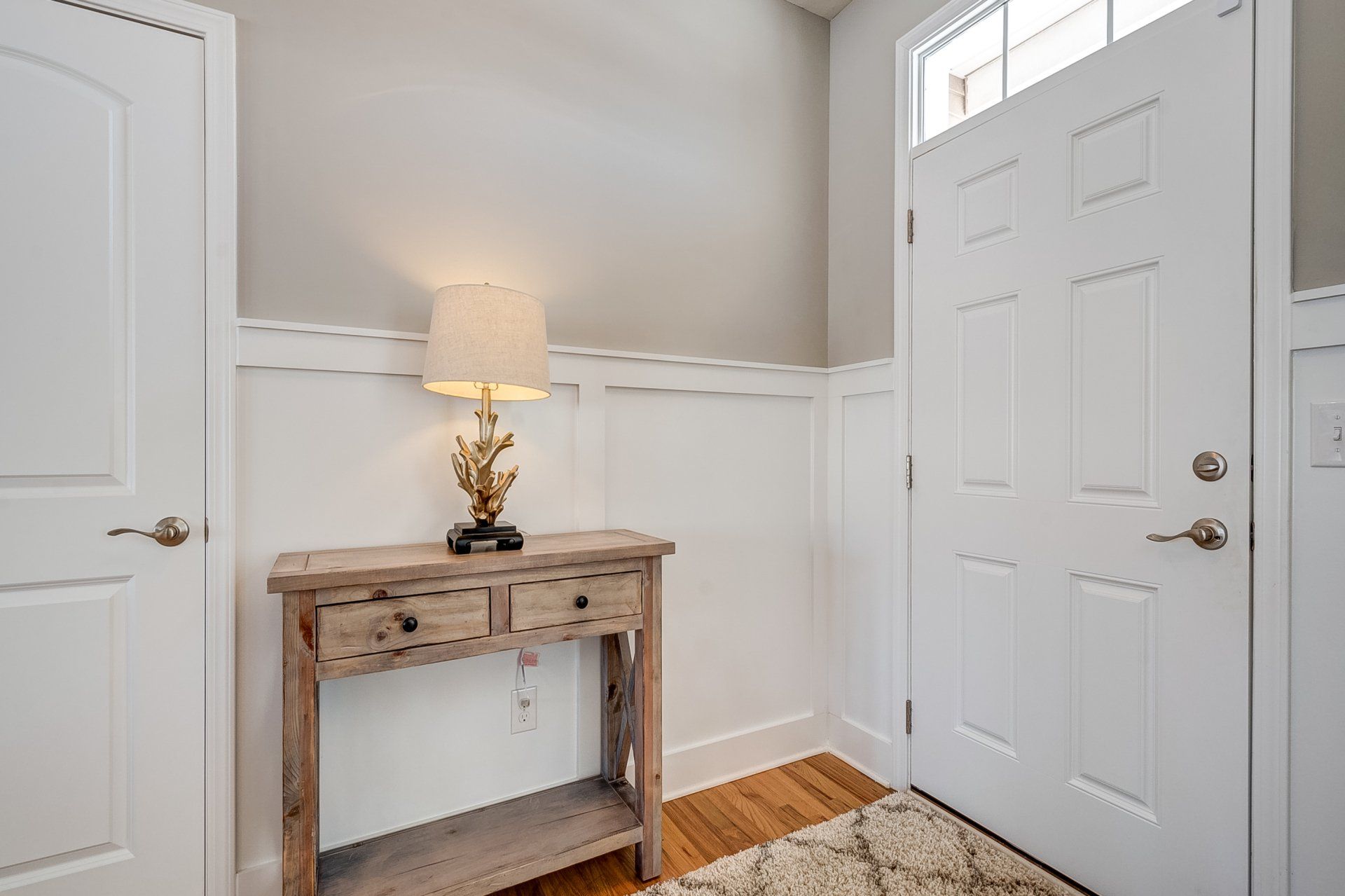 front entryway with console table