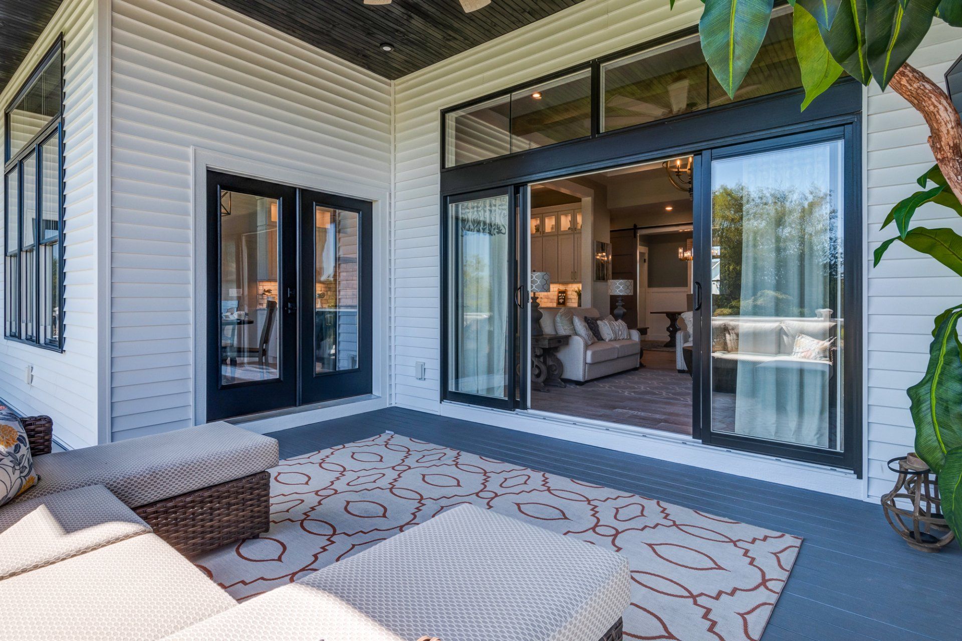 double sliding doors to patio