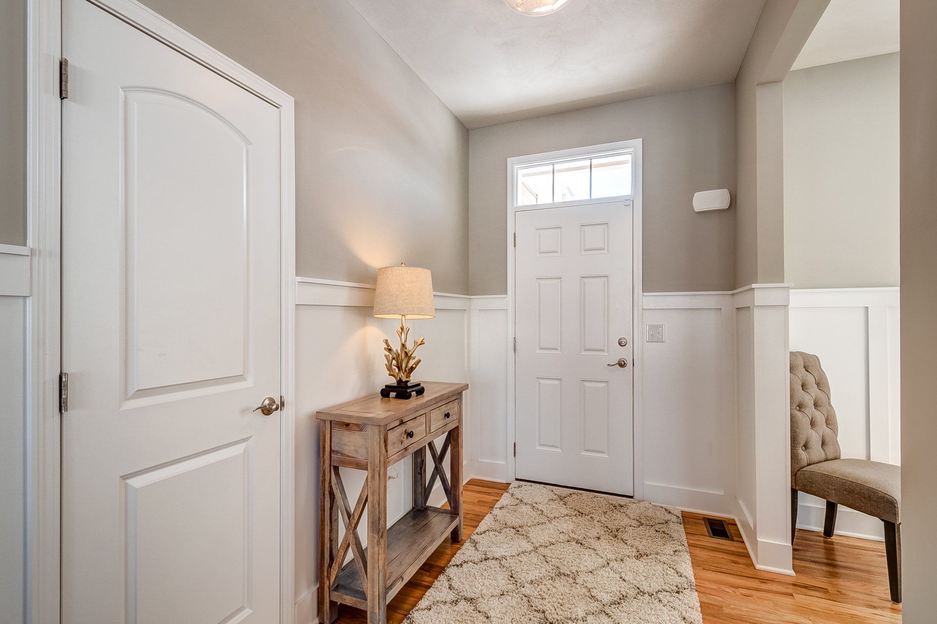 console table in front entryway
