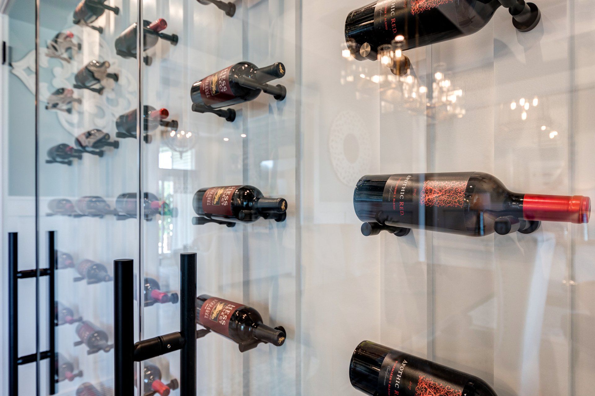 Glass wine cellar