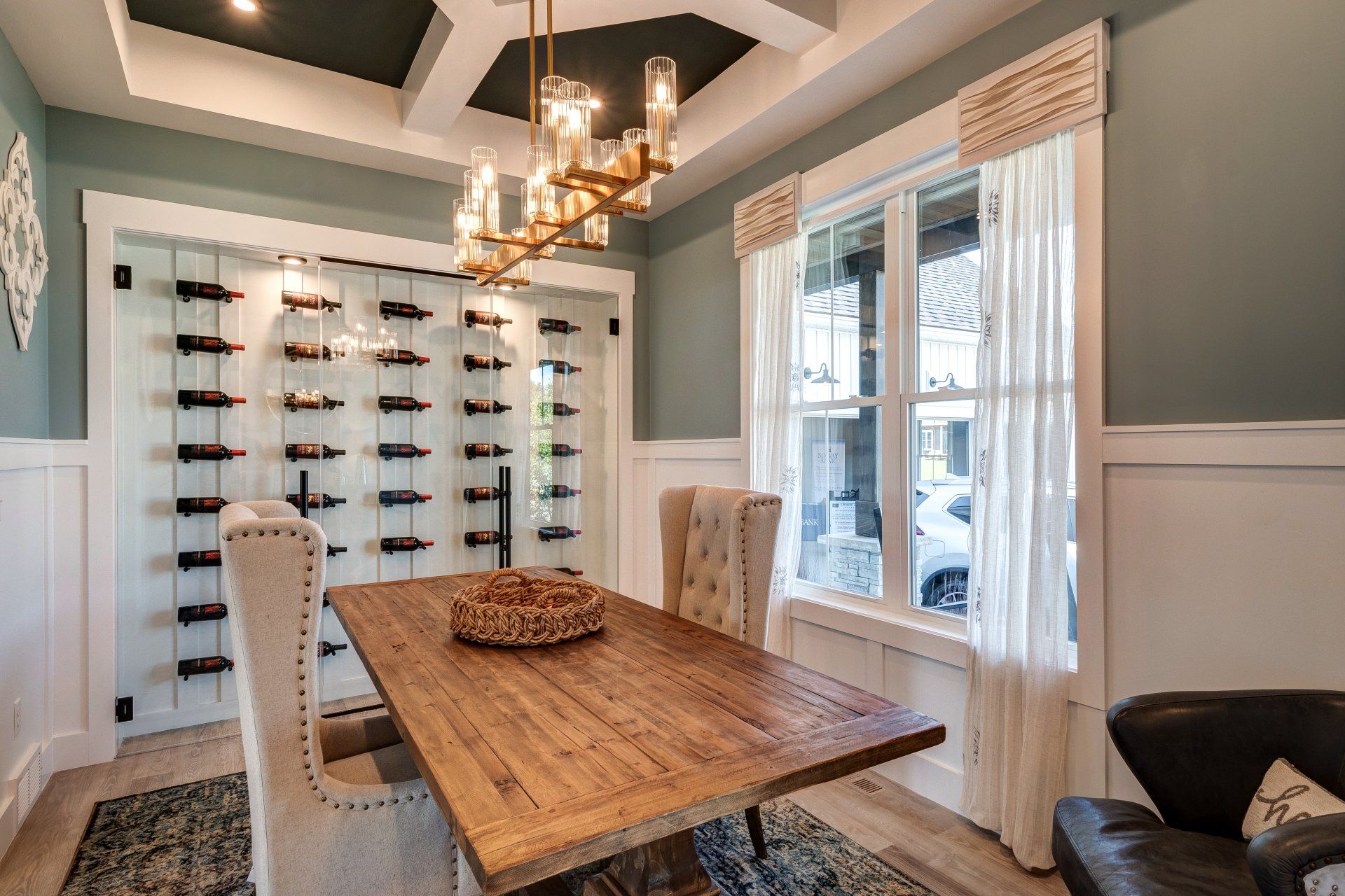 dining room with wine cellar