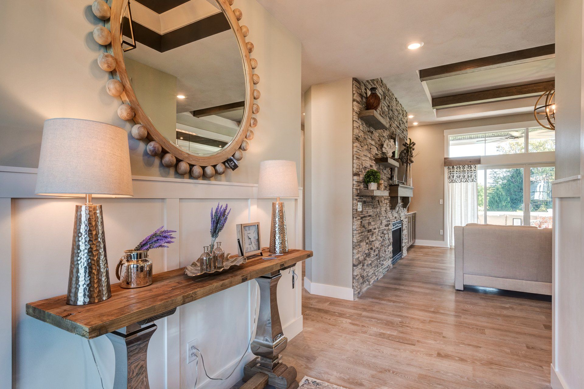 console table in front entryway