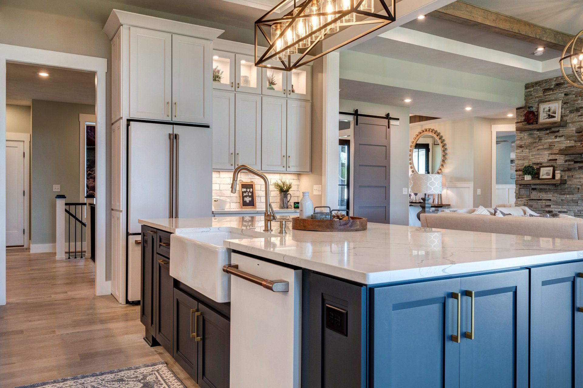 rectangular lighting over fridge