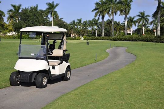 Empty golf cart