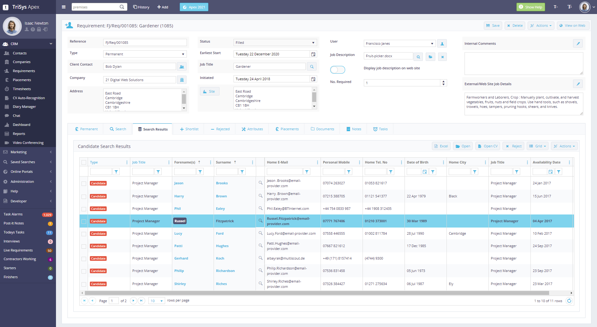 A screenshot of a computer screen showing a dashboard.
