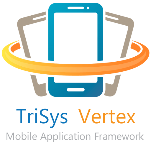 A logo for trisys vertex mobile application framework