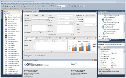 A computer screen shows a program called visual studio 2010