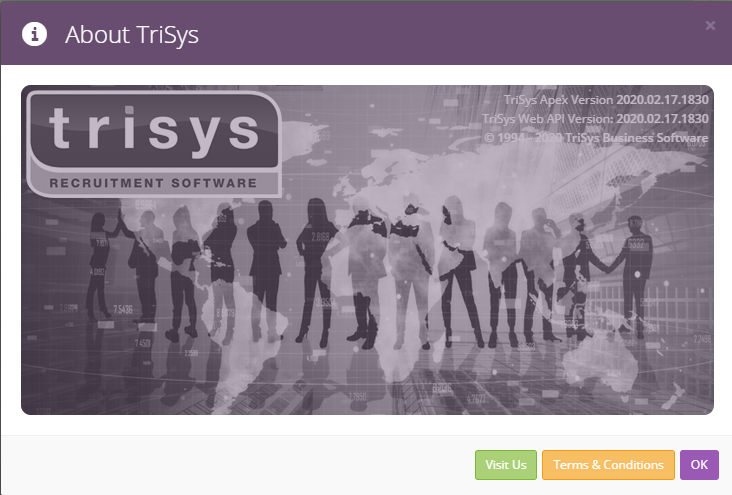 A screenshot of the website for trisys recruitment software.