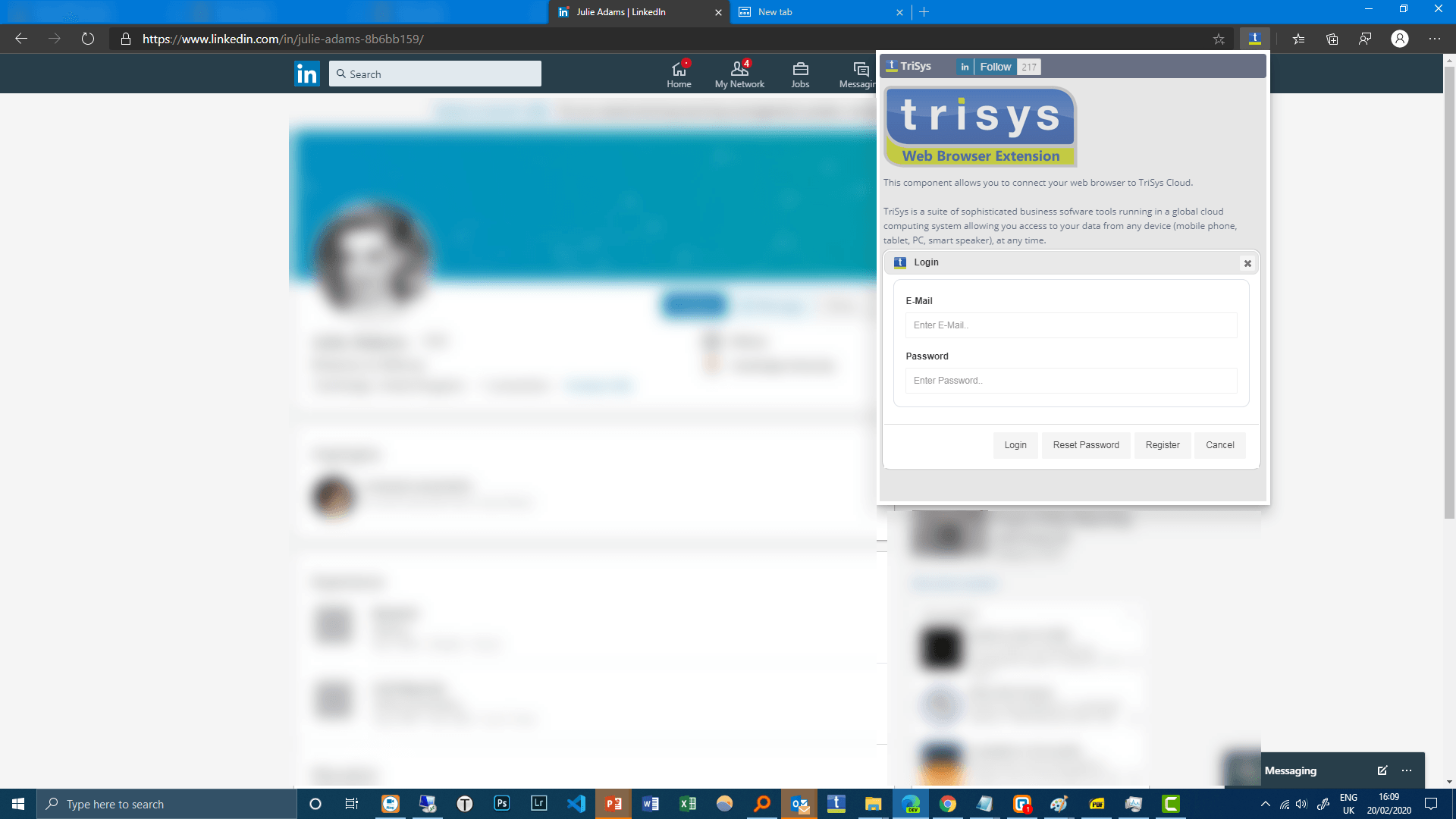 A computer screen with a linkedin page open