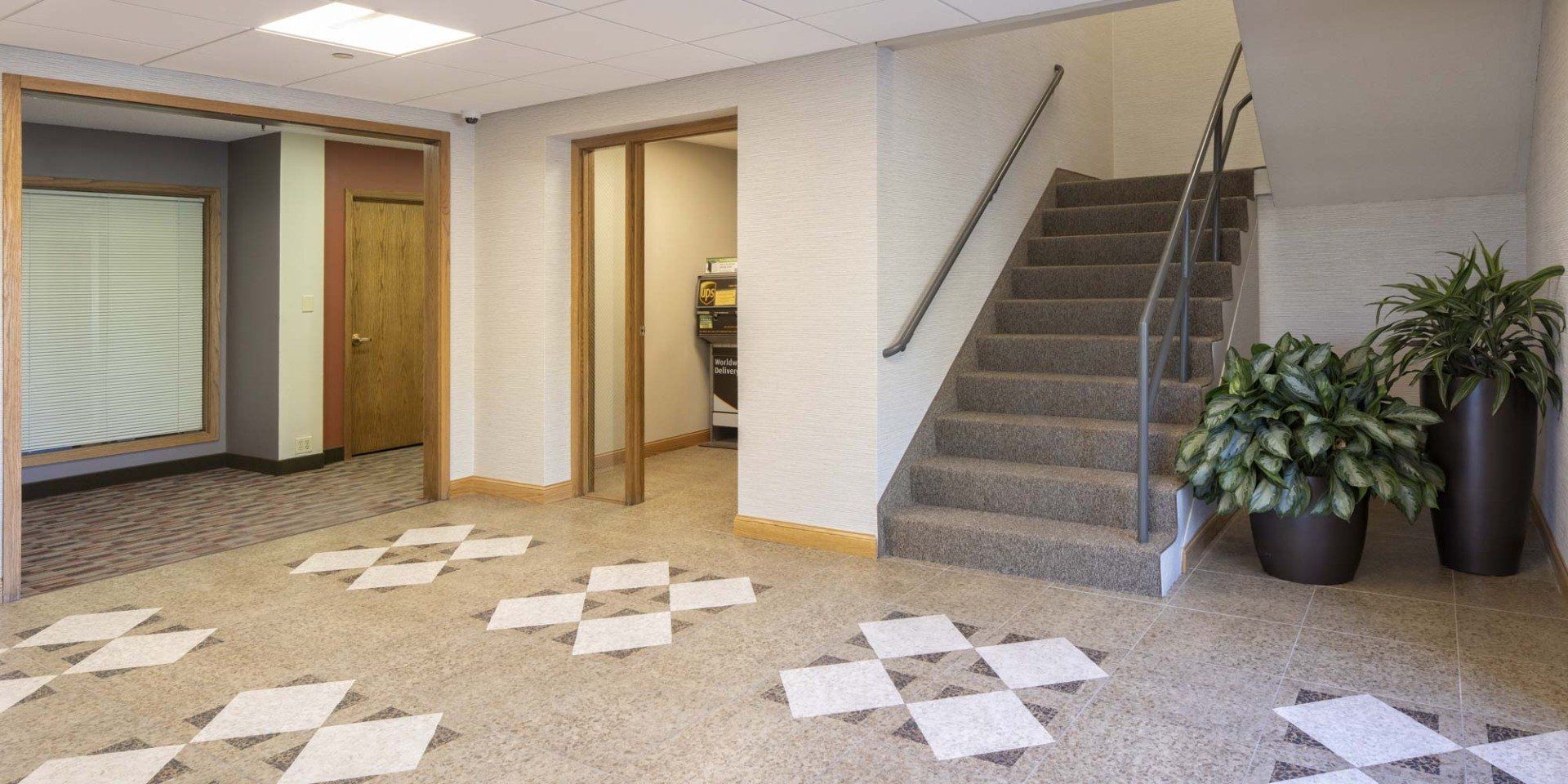 4445 West 77th Street interior - staircase and office