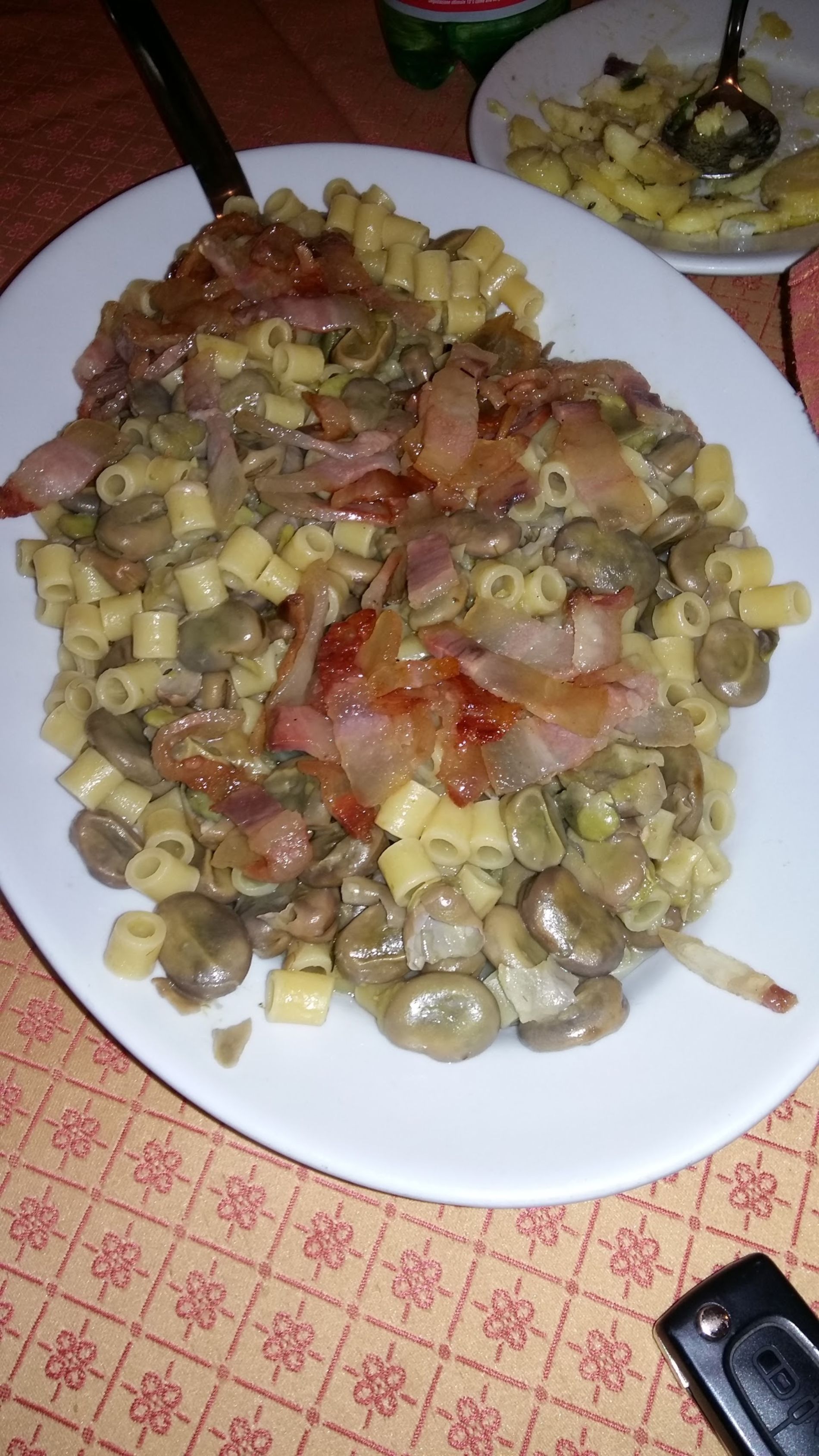 ditalini con fave e pancetta