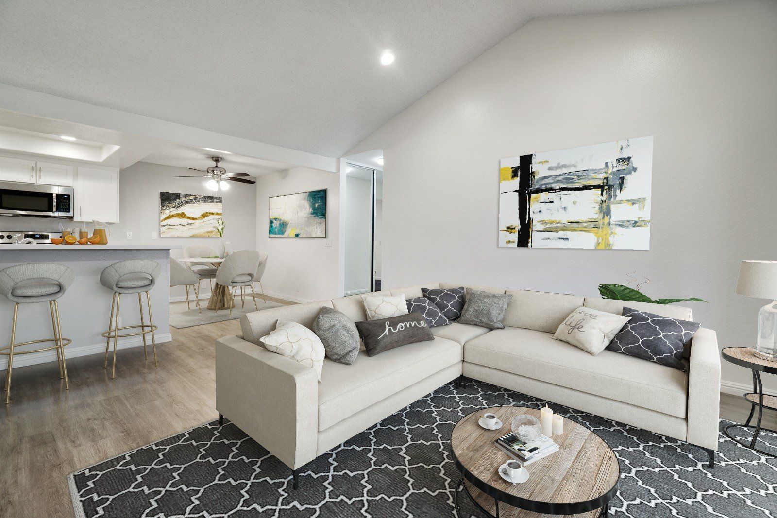 Photo of living room and dining area