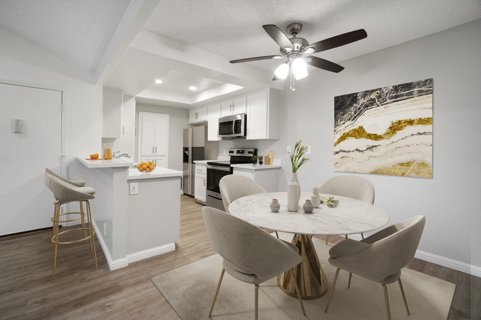Dining room and kitchen photo