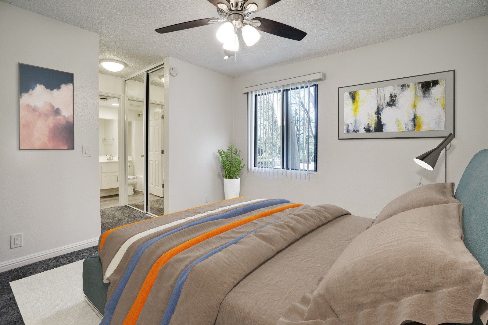Photo of bedroom in a 1BR unit