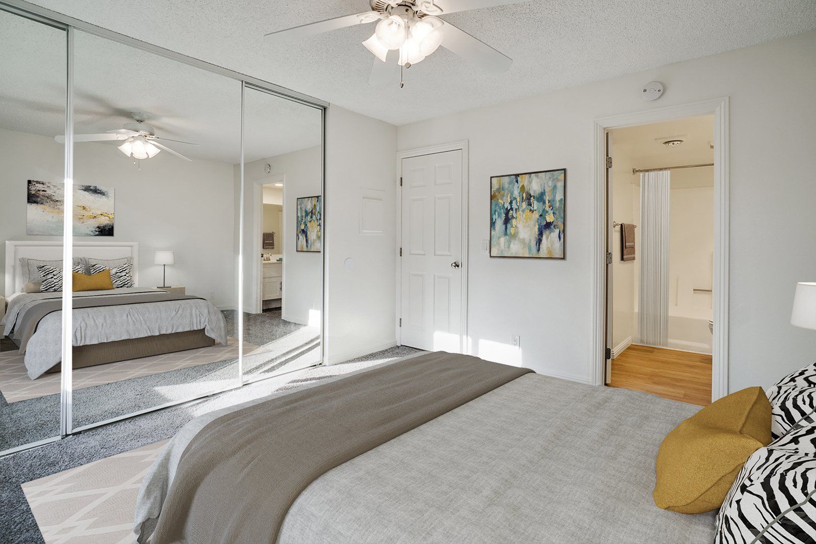 Primary bedroom photo with wall-to-wall closets