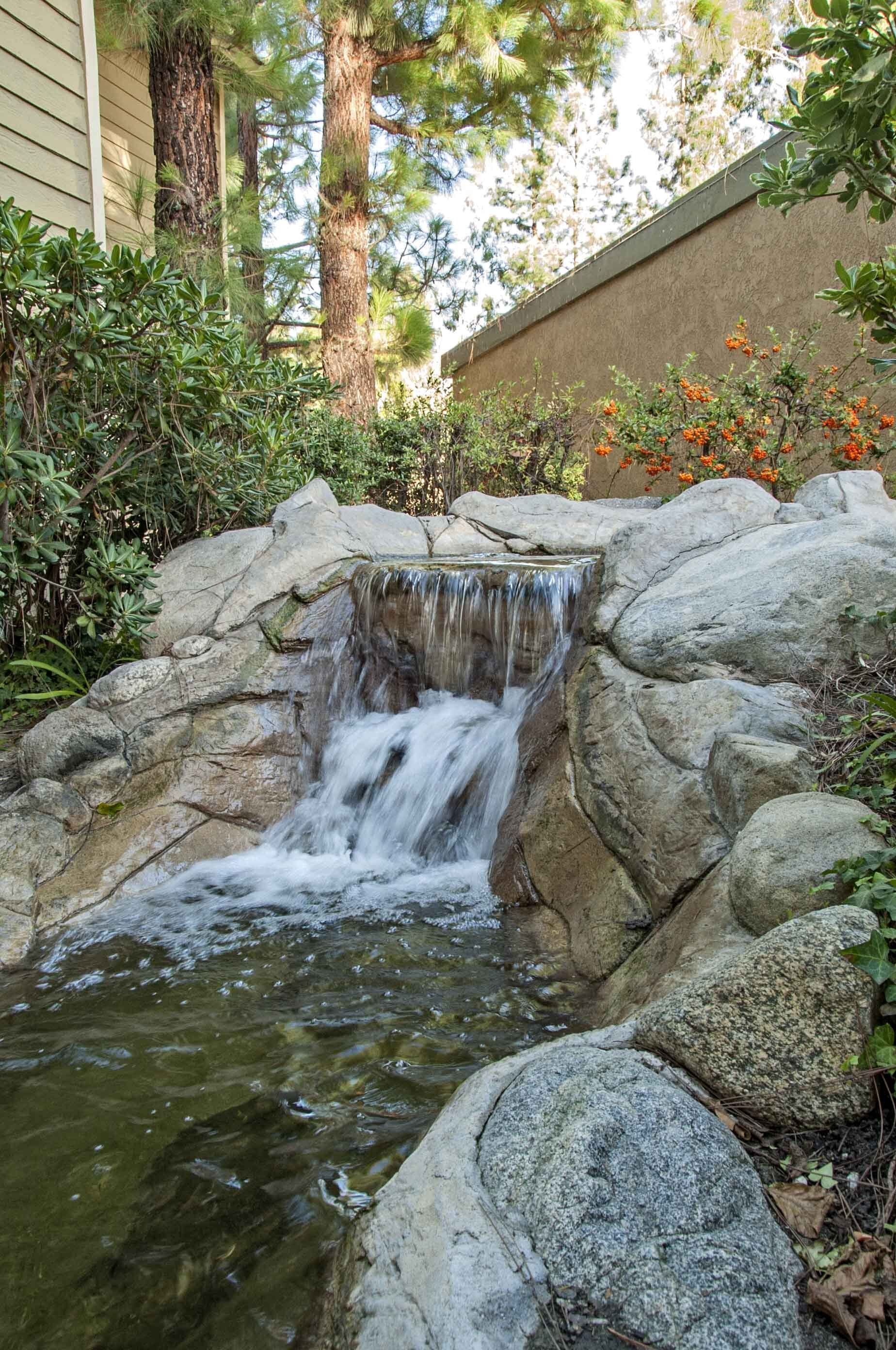 Small waterfall on the property