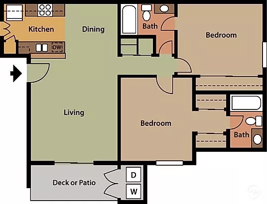 2BR floorplan
