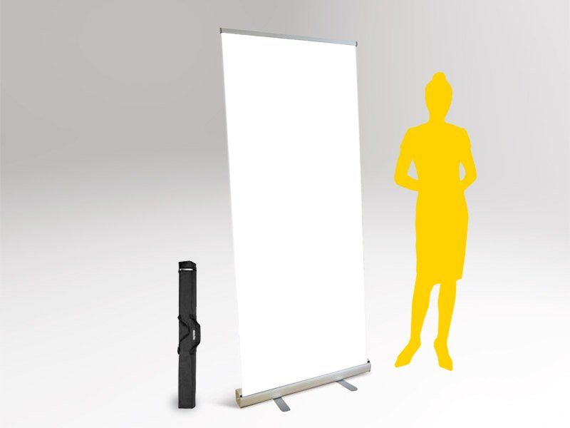 rollup 85x200 con telo bianco