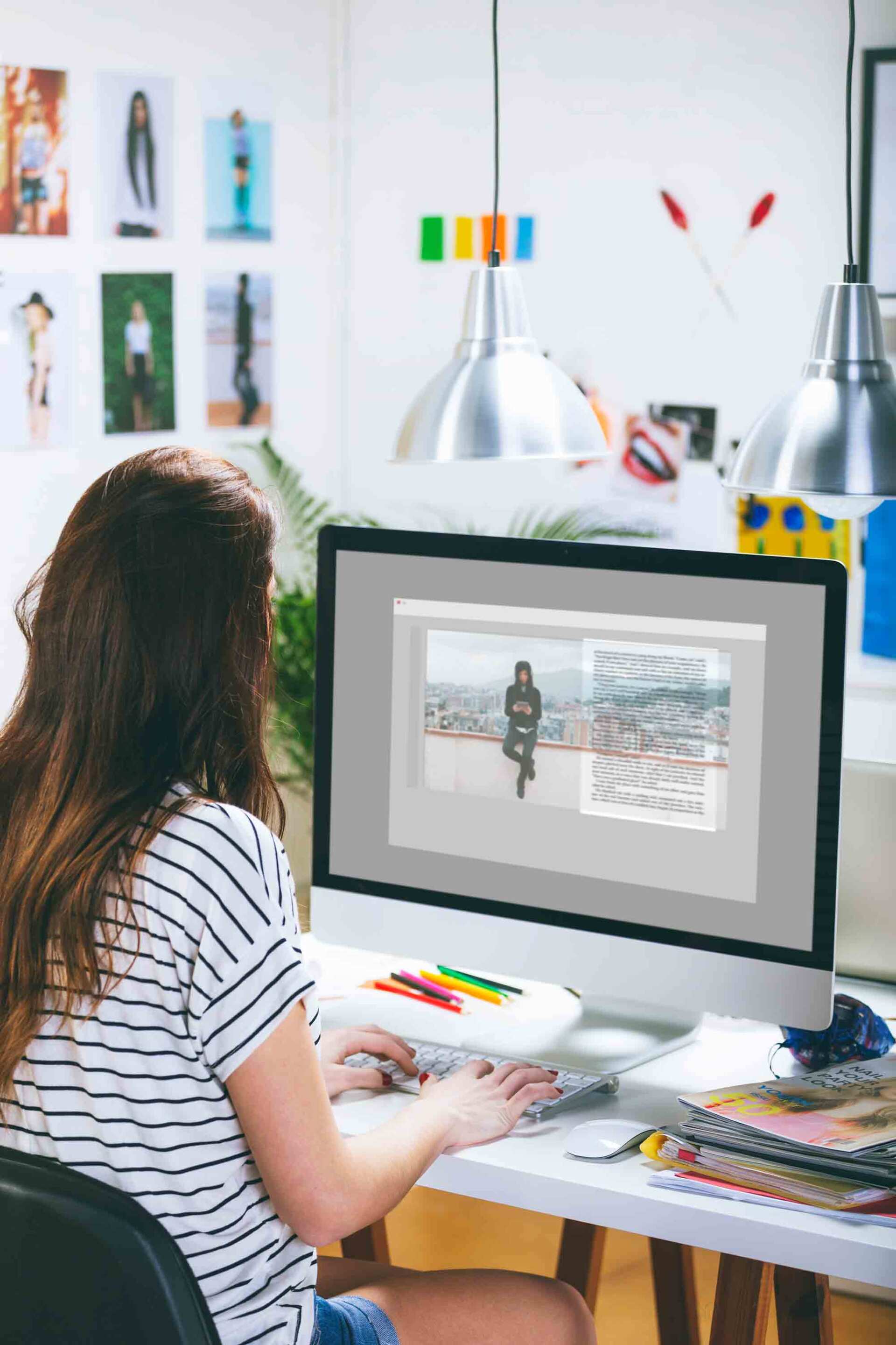 Female Designer working at her office