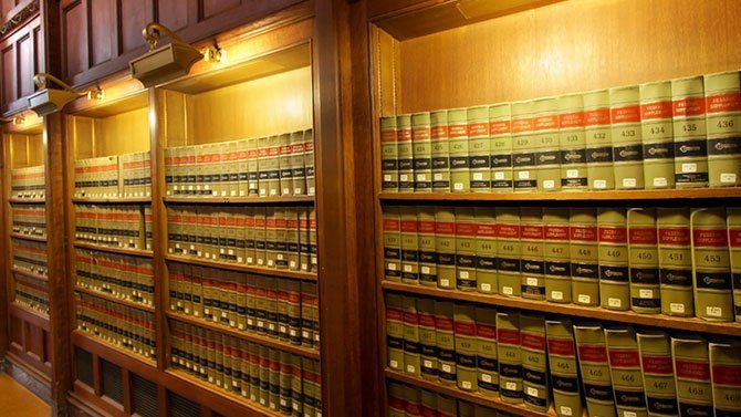 Book shelves with Law Books