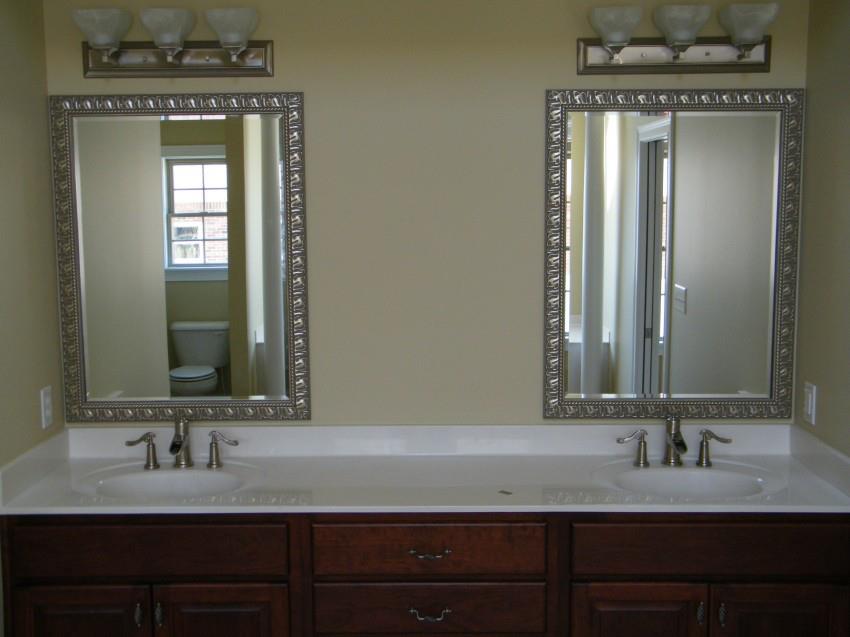 Bathroom Mirror — Mirror with Lamp and Sink in Louisville, KY
