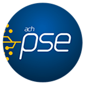 Blue circular ACH PSE logo with white text and yellow circuit accents