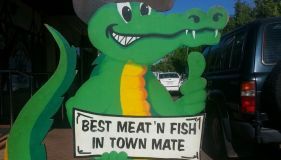 Outside butcher shop
