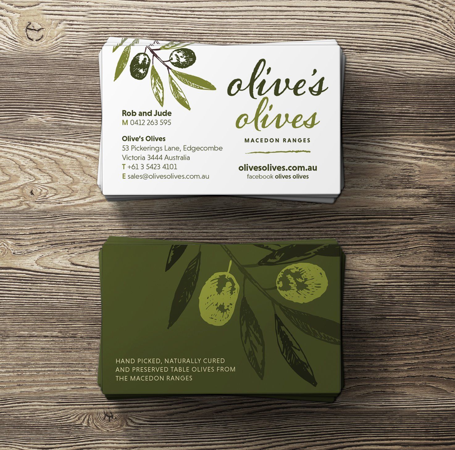 Olive's Olives business cards