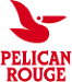 Pelican Rouge-logo: een rode, gestileerde pelikaan met daaronder de tekst 