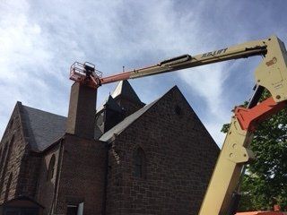 Using Crane For Chimney Rep— New Jersey — Firefox Energy Concepts