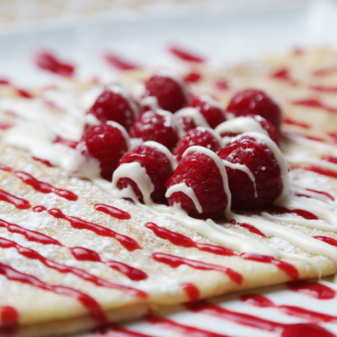 La Petite Bretagne, French Crepe, Pancake,good food, tasty food, restaurant, hammersmith, crepe on a plate, desert, pudding, raspberries and cream