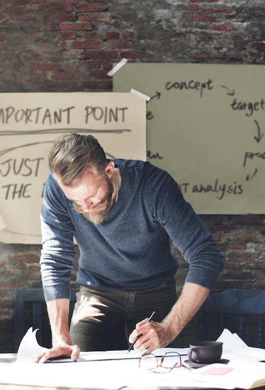 business man working on strategy