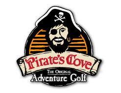 A logo for pirate 's cove the original adventure golf