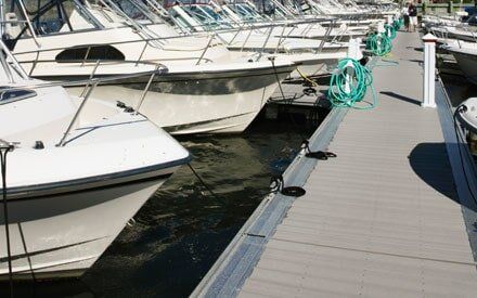 Line of Boats Docked | Barnegat, NJ | Marine Lumber & Piling