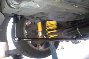 installed car sway bar