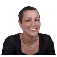 smiling woman with short hair wearing necklace for client testimonial