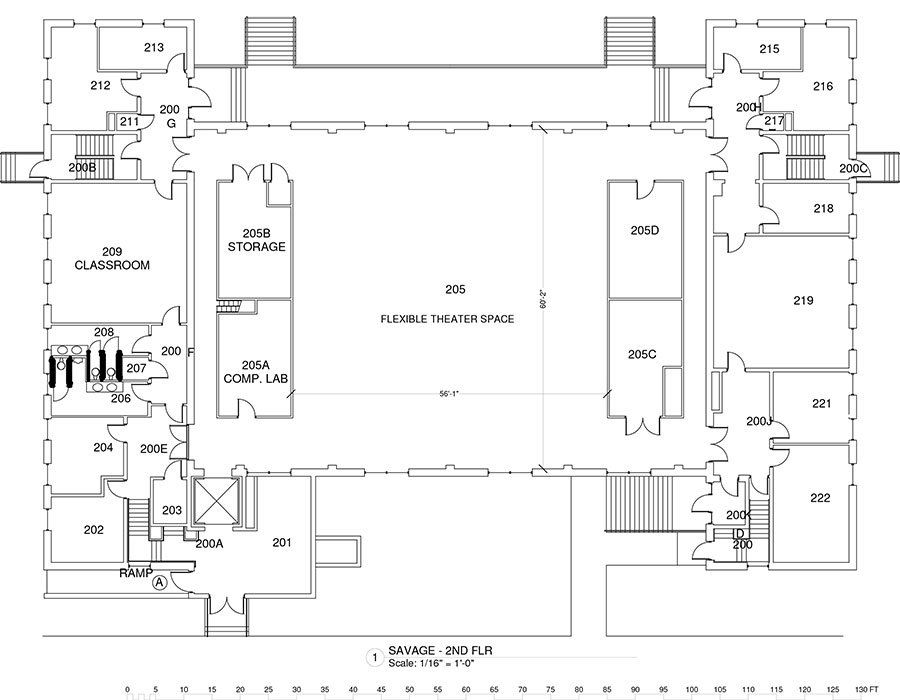 A black and white floor plan of a building.