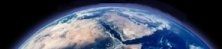 A picture of the earth from space with a black background.