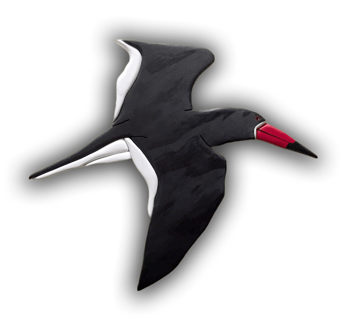 A custom Intarsia Art piece by Nick Vidakovic of a bird