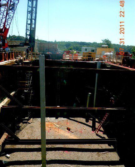 Construction Site on Process - Pile Driving in Canton, MA