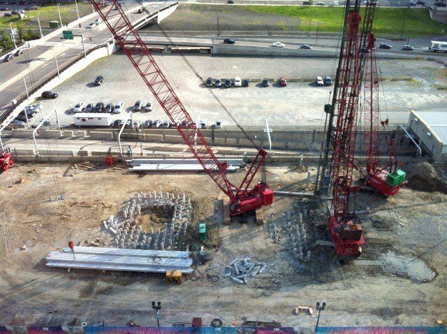 On Process Construction Site - Pile Driving in Canton, MA