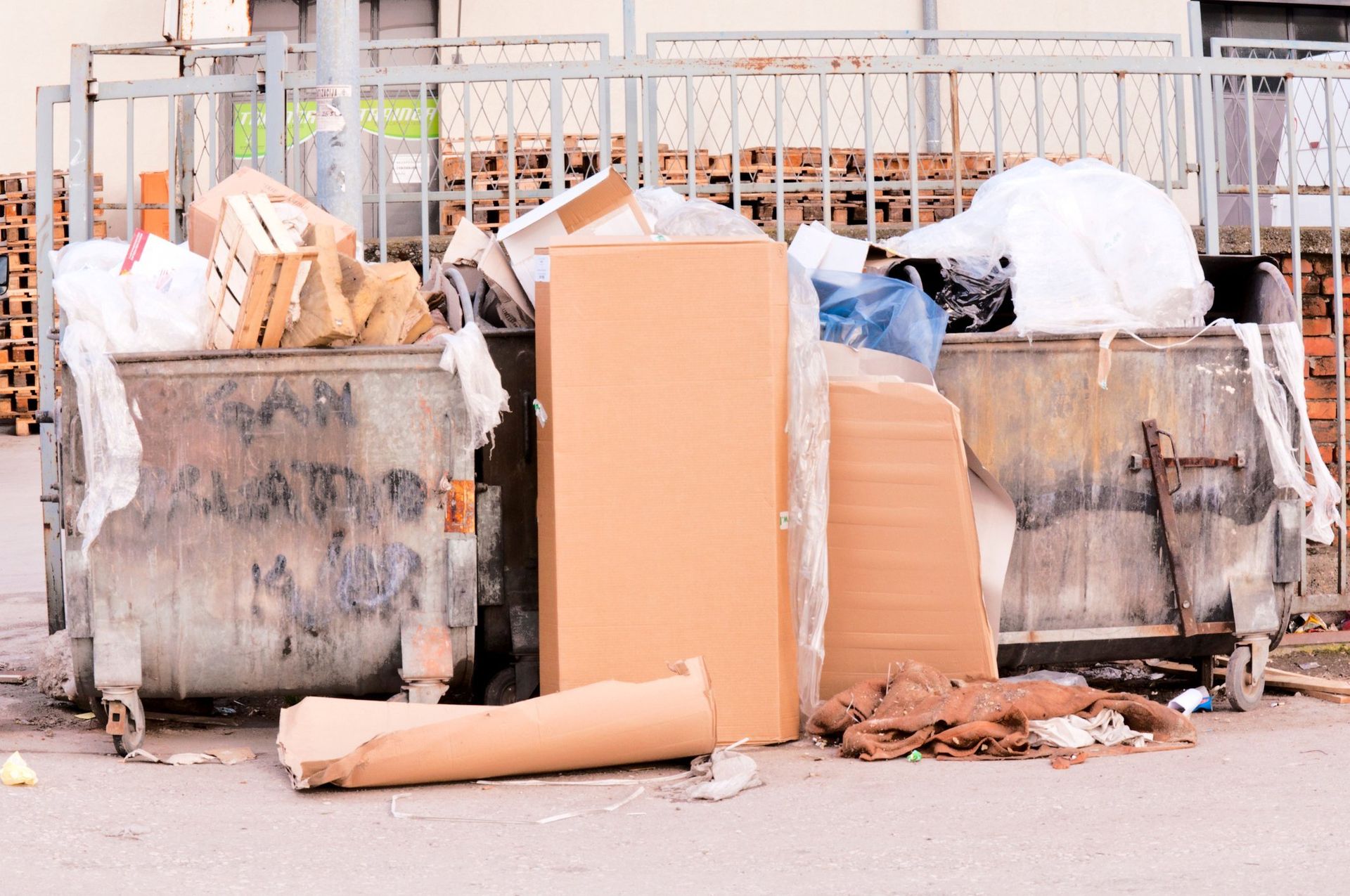 waste in bins