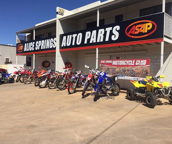 Parked Motorcycles — Alice Springs Auto Parts in Ciccone, NT