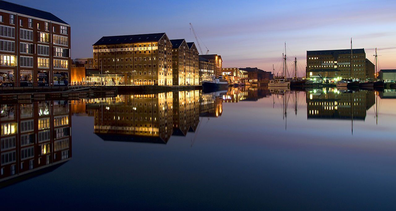 Gloucester Docks at night