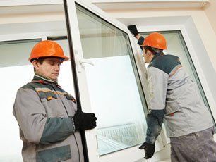 window being fitted