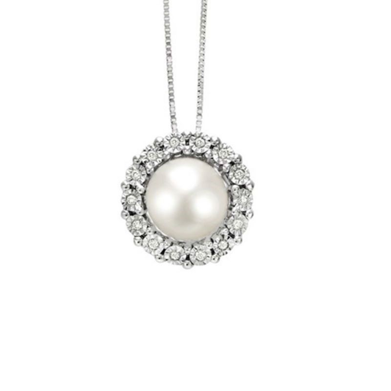 ciondolo con perla e diamanti