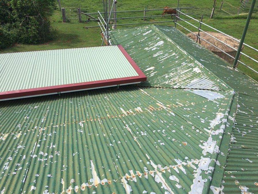 Re-roof old painted installed new Zincalume corro