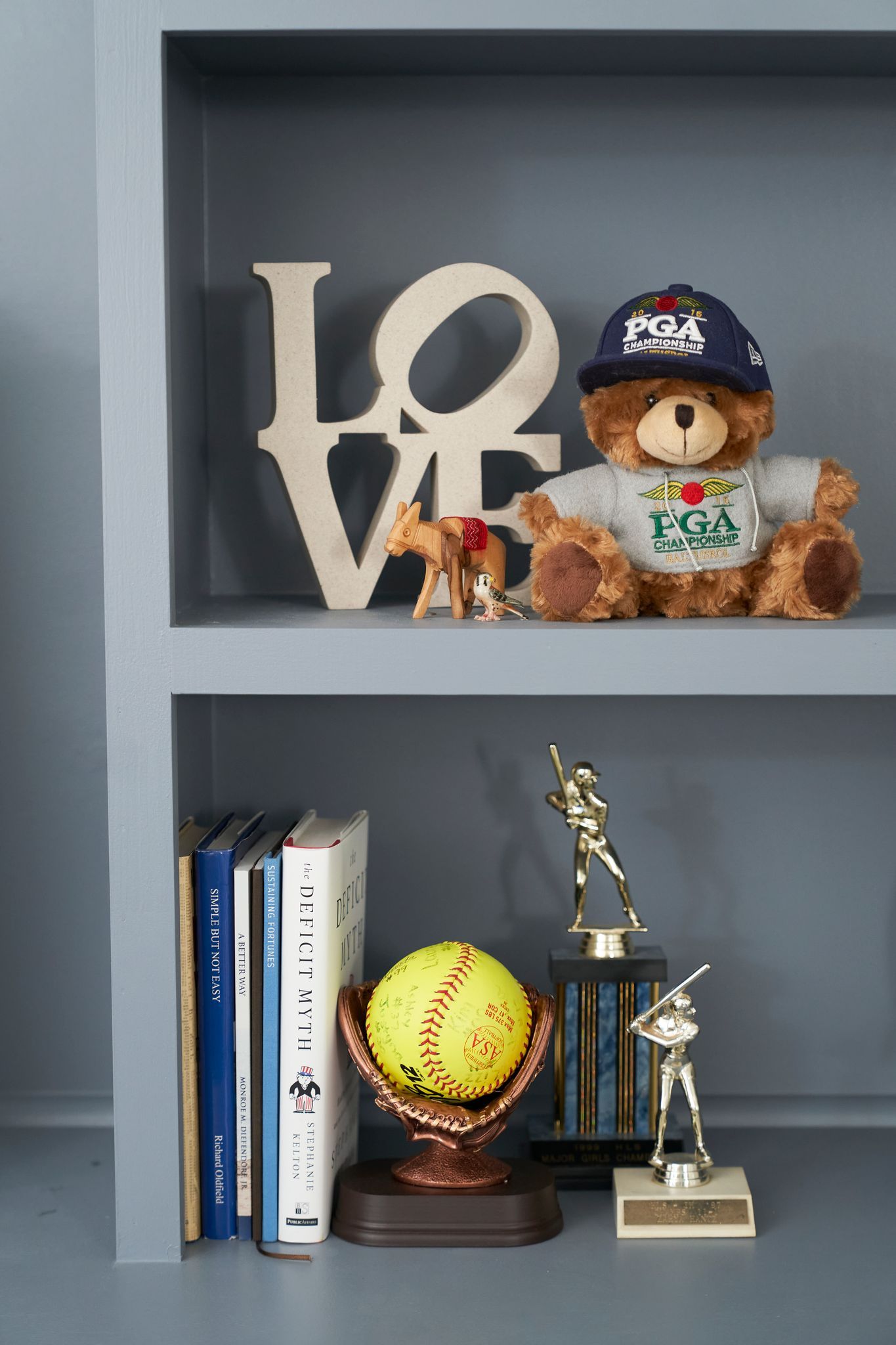 Shelves with wooden 