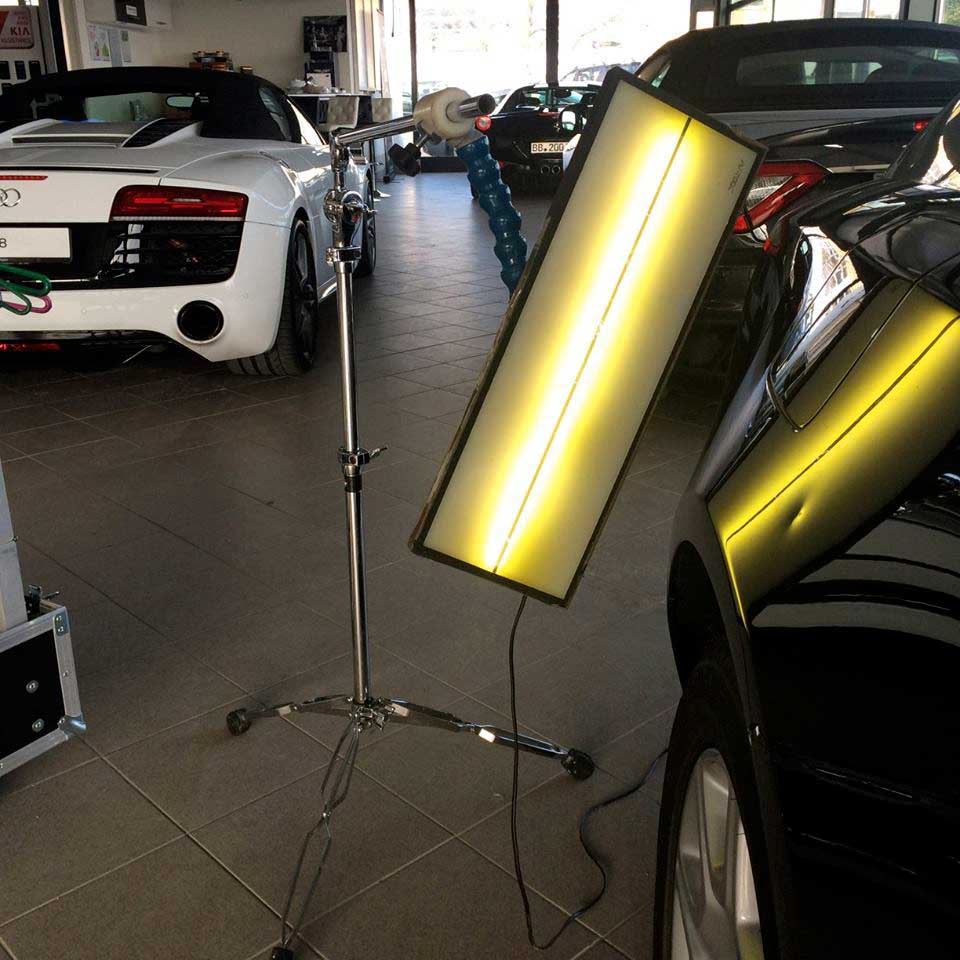 light on tripod